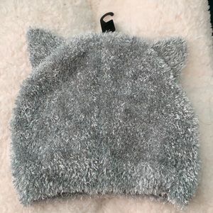 H&M Grey Fuzzy Cat Ear Beanie